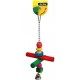 Avi-One Bird Toy Coloured Wood/Chain/Perch/Beads/Bell
