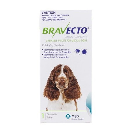 Bravect-o Flea & Tick Chew For Medium Dogs Single Chew