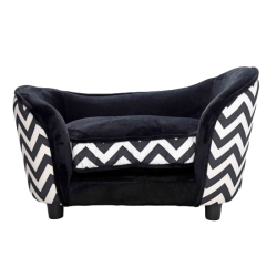 PetObsessed  Luxury Lounge Dog Sofa Black/Grey Zebra.