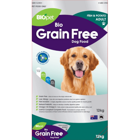 Biopet Grain Free Dog Food 12kg (Fish & Potato) (bag)