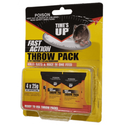 Times Up Fast Action Throw Pack Rat Bait 4 x 25g (100g)